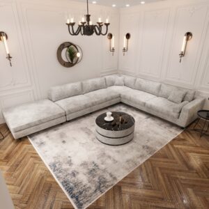 Hoekbank met chaise longue en luxe stoffering
