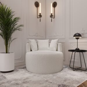 Ronde Lounge Sofa in Bouclé stijl
