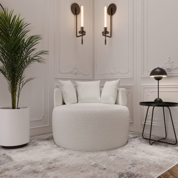Ronde Lounge Sofa in Bouclé stijl