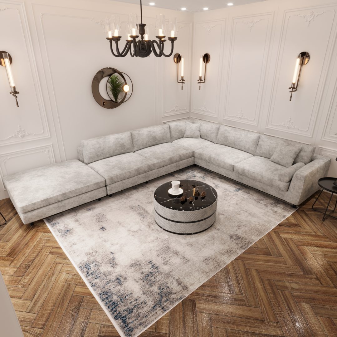 Comfortabele hoekbank met chaise longue en luxe stoffering (3)