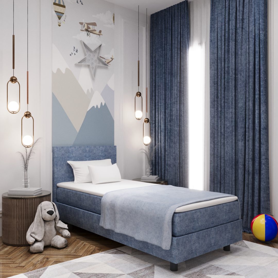 Kinderboxspring Lumo Blauw