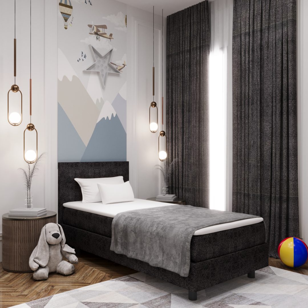Kinderboxspring Lumo Zwart